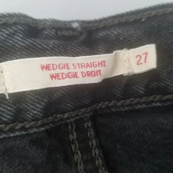 Levi's Wedgie Straight Fit High Rise Jeans After  Sunset Black 34964-0146 27 - Picture 5 of 14